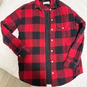 Red and Black Plaid Quilted Shirt